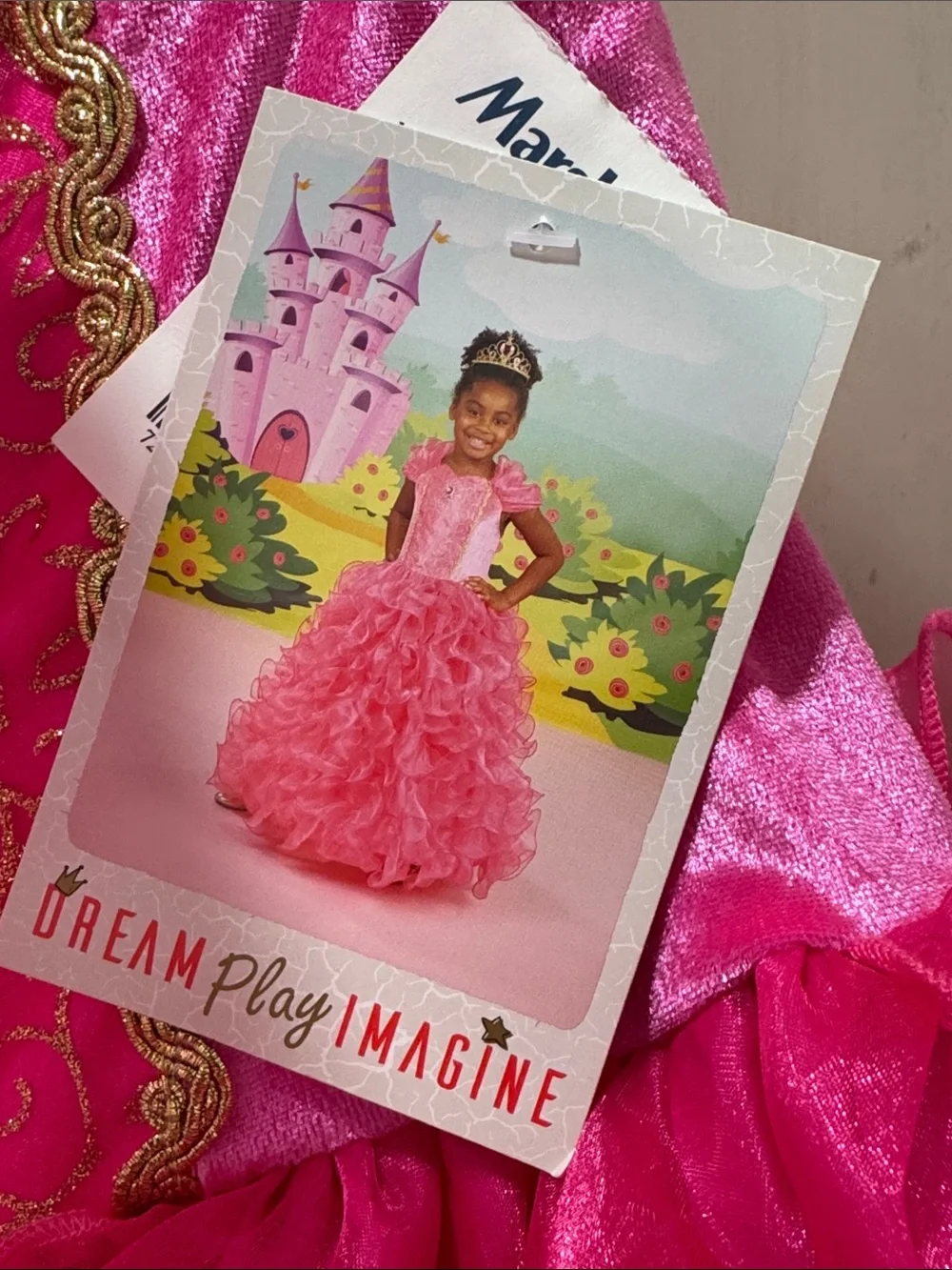 Girls Fuchsia Ruffled Princess Dress & Crown NWT